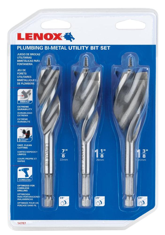 3pc Plumber Bi-Metal Utility Bit Set