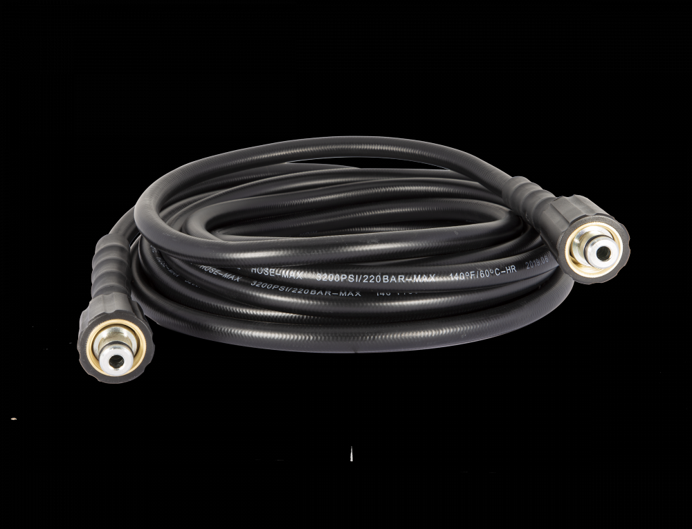 High-Pressure hose - 25&#39; x 1/4&#34; Black 3200 PSI Thermoplastic, M22 Fittings