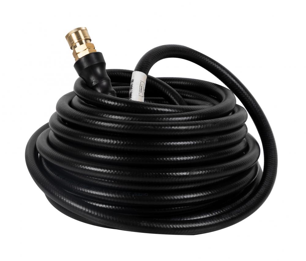 High-Pressure hose - 50&#39; x 3/8&#34; Smooth Black, 4500 PSI, Steel braided rubber, QC Fittings