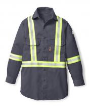Rasco FR1403GY-5XLT - FR Gray Uniform Shirt w Trim