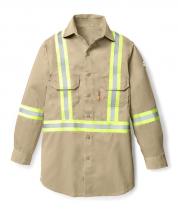 Rasco FR1403KH-S - FR Khaki Uniform Shirt w Trim