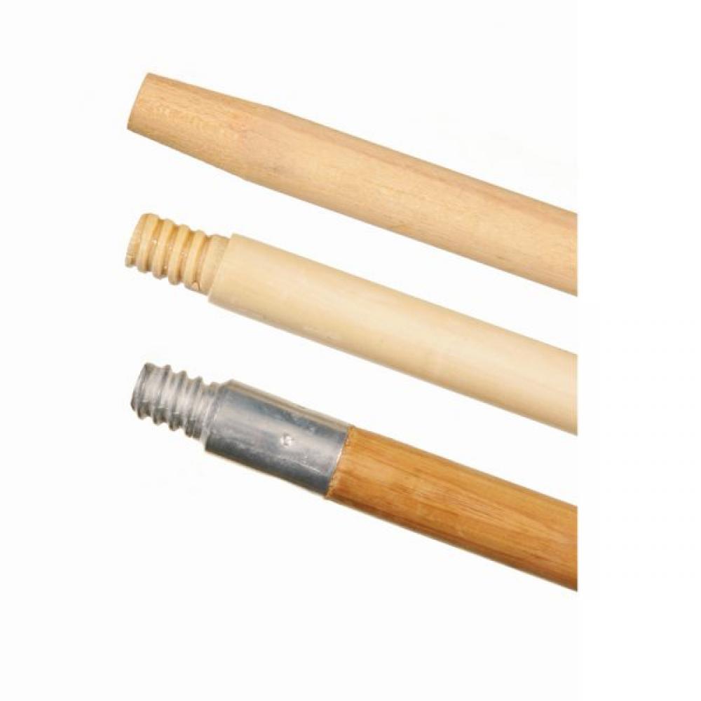 60&#39;&#39; X 1-1/8&#39;&#39; Wood Broom Handle w/ Threaded Metal Tip