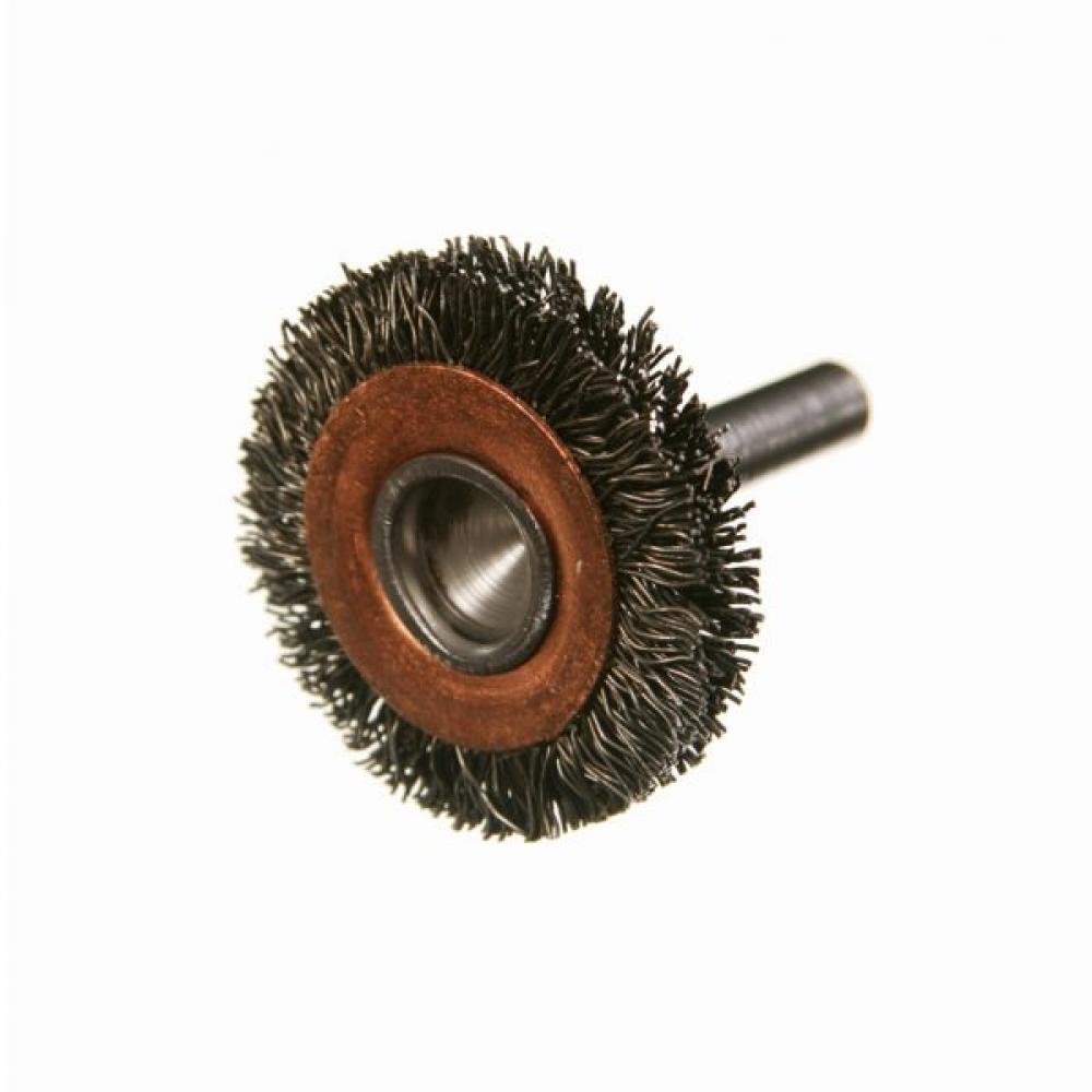 1-1/2&#34; CIRCULAR CRIMP END BRUSH 1/4&#34; SHANK .005 STEEL