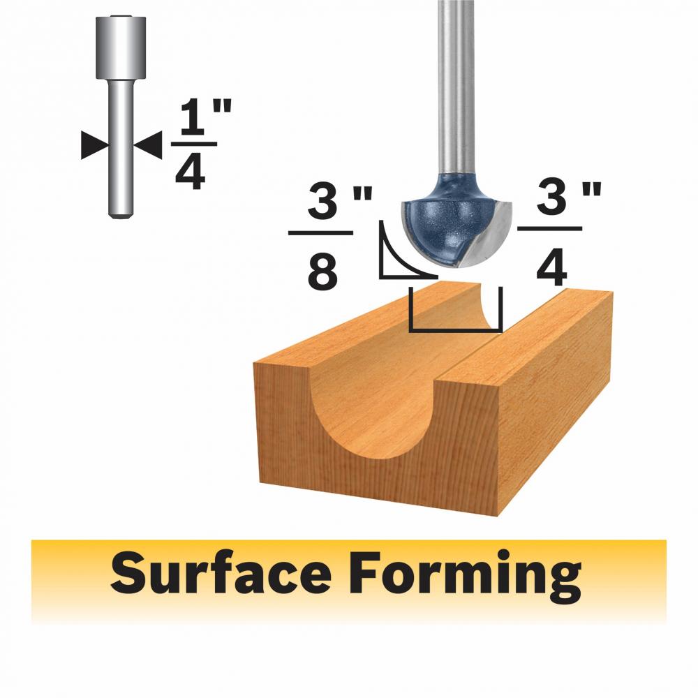 3/8 In. Core Box Router Bit