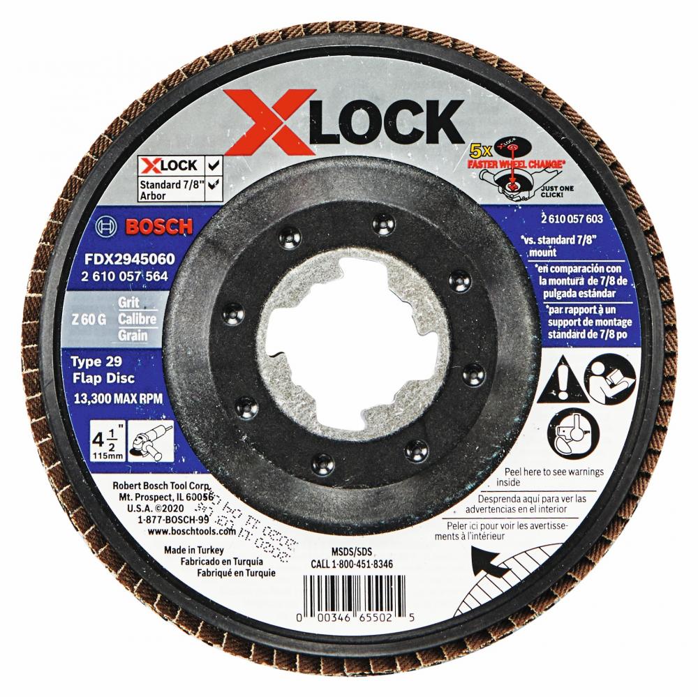 4-1/2&#34; X-LOCK Arbor Type 29 60 Grit Flap Disc