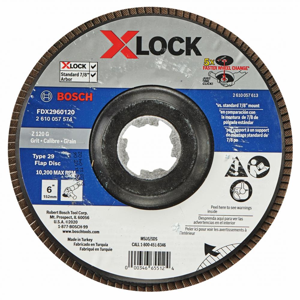 6 In. X-LOCK 120 Grit Flap Disc