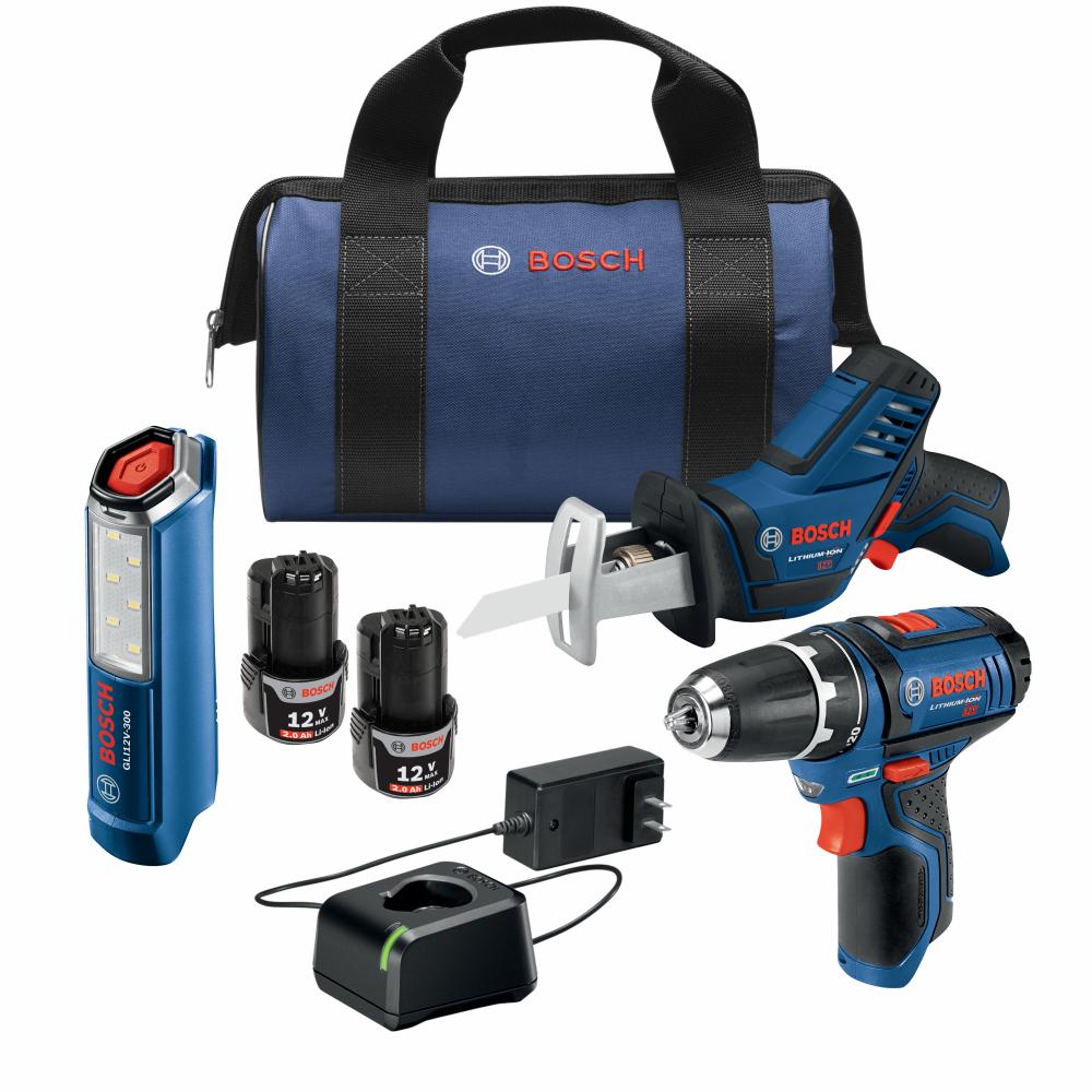 12V Max 3-Tool Combo Kit with 3/8&#34; Drill/Driver, Pocket Reciprocating Saw and LED Worklight