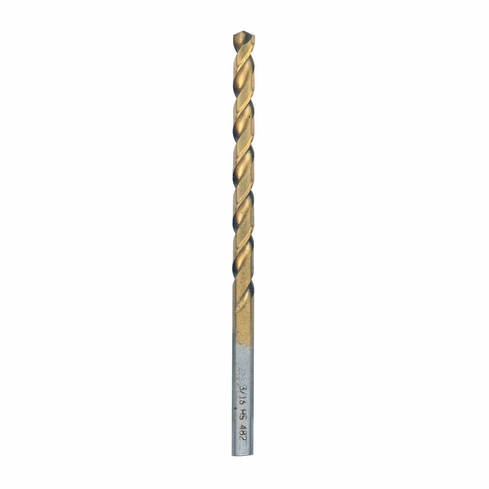 3/16&#34; x 3-1/2&#34; Titanium-Coated Drill Bit