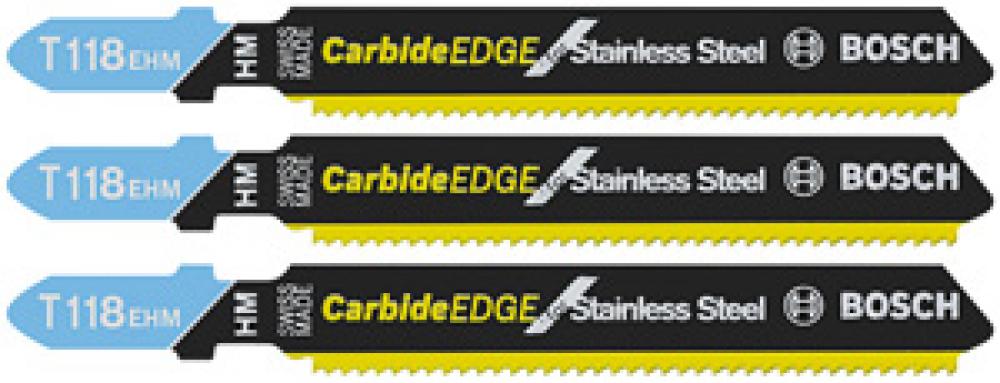 3 pc. 3-1/4&#34; 14 TPI Carbide Edge for Stainless Steel T-Shank Jig Saw Blades