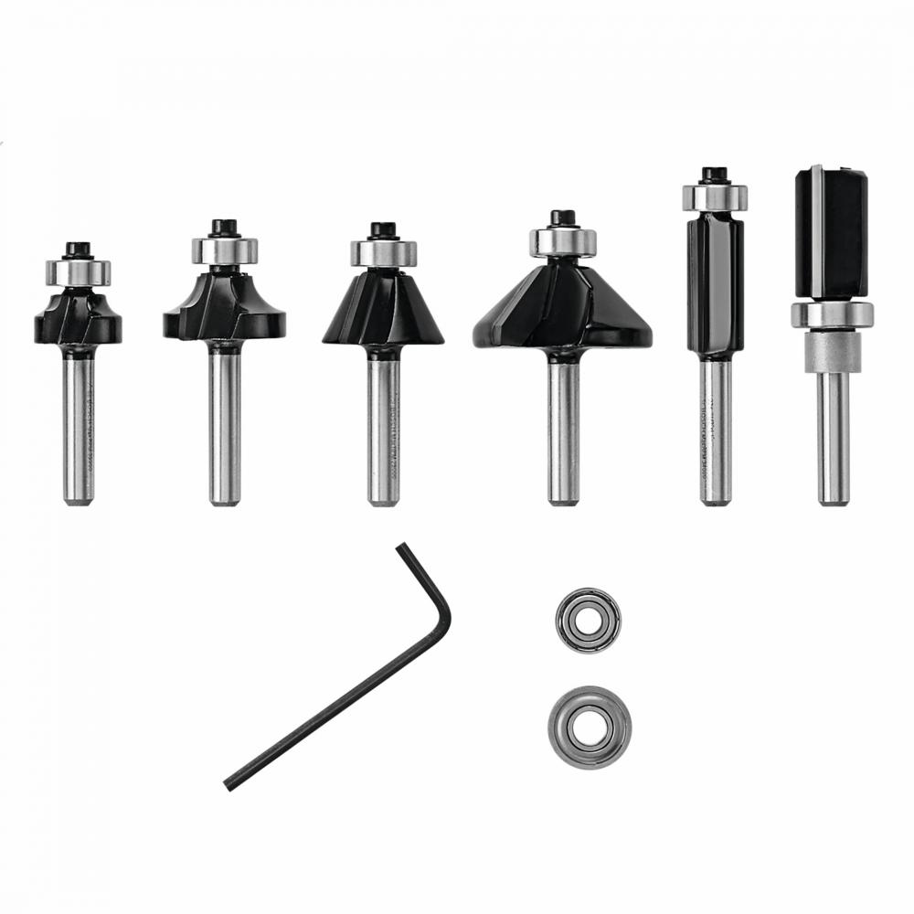 6 pc. Trim And Edge Router Bit Set