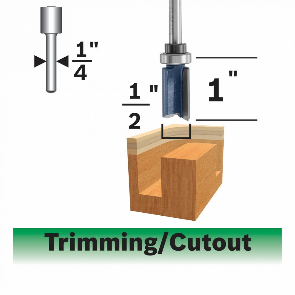 1/2 In. Straight Trim Router Bit