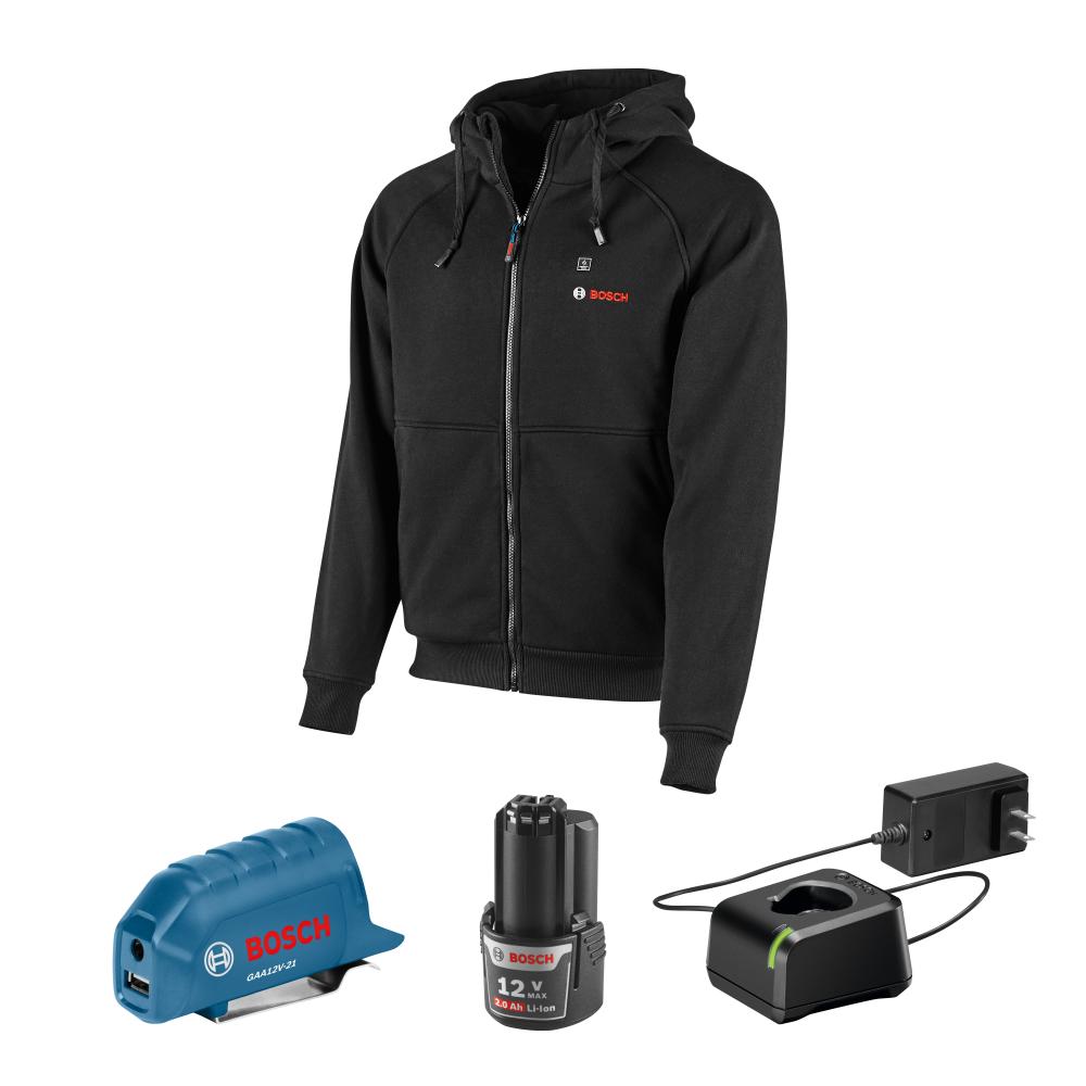 12V Max Heated Hoodie Kit with Portable Power Adapter - Size Small