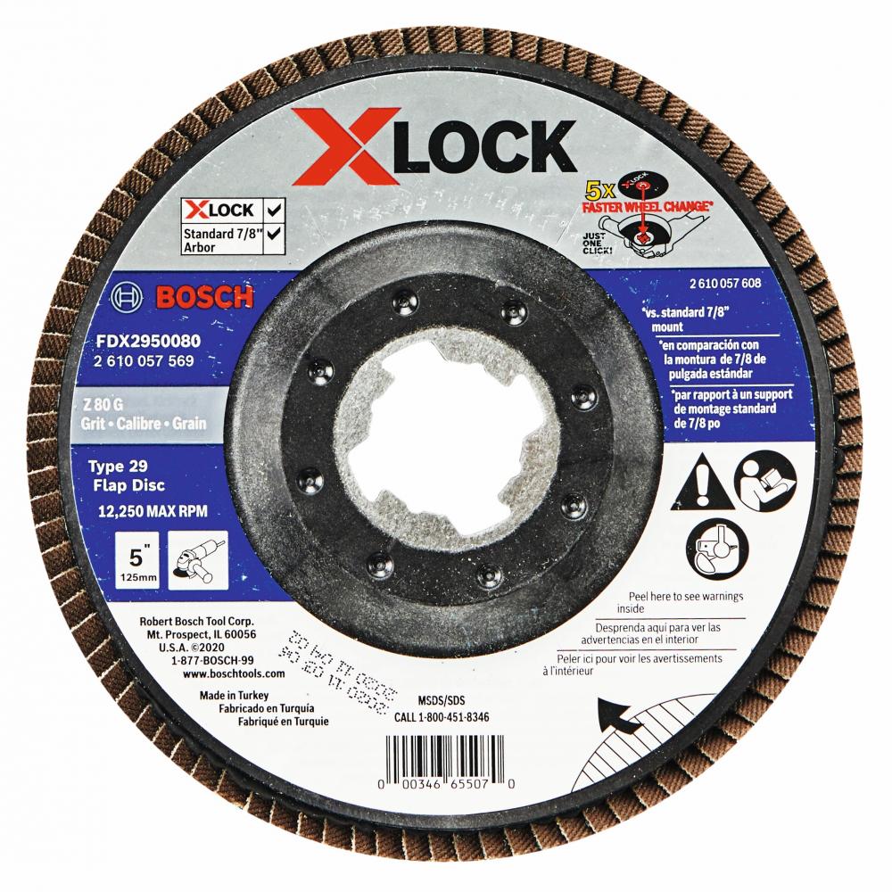 5 In. X-LOCK 80 Grit Flap Disc