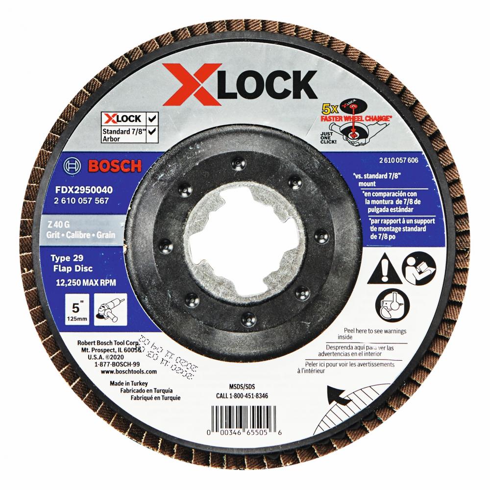 5 In. X-LOCK 40 Grit Flap Disc