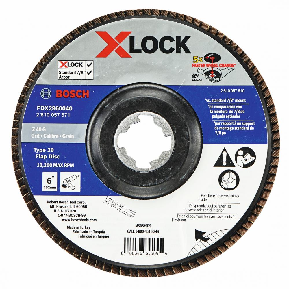 6 In. X-LOCK 40 Grit Flap Disc