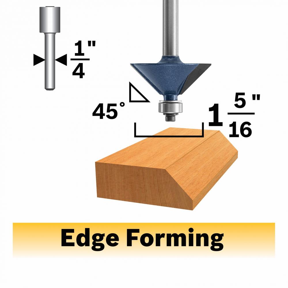 1-5/16&#34; x 45° Carbide-Tipped Chamfer Router Bit