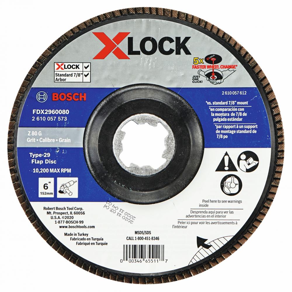 6 In. X-LOCK 80 Grit Flap Disc