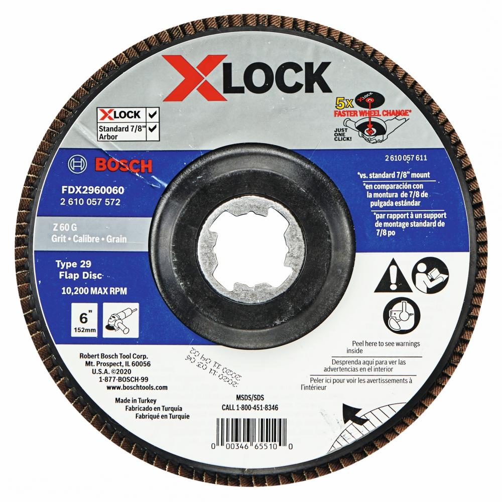 6&#34; X-LOCK Arbor Type 29 60 Grit Flap Disc