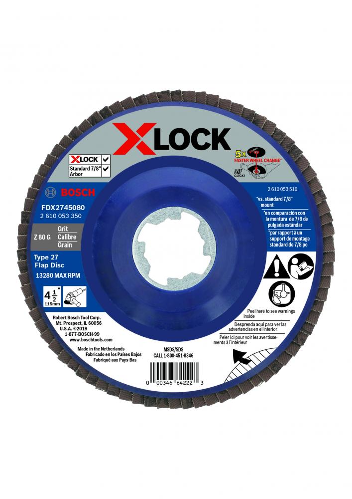 4-1/2 In. X-LOCK 80 Grit Flap Disc