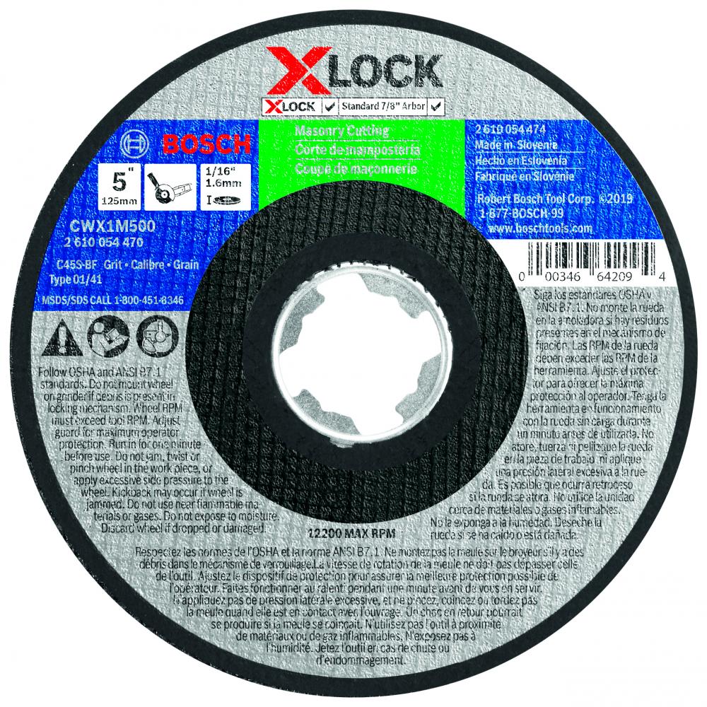 5&#34; x 1/16&#34; X-LOCK Arbor Type 1A (ISO 41) 24 Grit Masonry Cutting Abrasive Wheel