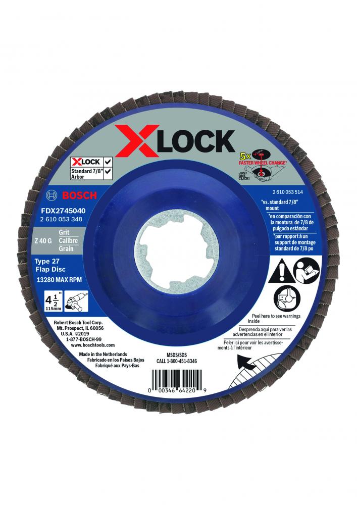 4-12 In. X-LOCK 40 Grit Flap Disc