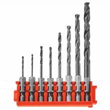 Bosch ITDDV08C - 8 pc. Driven Impact Black Oxide Drill Bits with Clip for Custom Case System