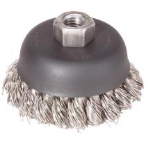 Bosch WB504 - 3" Wheel Dia. 5/8"-11 Arbor Stainless Steel Knotted Wire Single Row Cup Brush