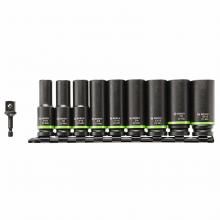 Bosch ITDSO12V10 - 10 pc. Impact Tough™ Deep Well 1/2" Socket Set with 1/4" Hex to 1/2" Socket Adapter