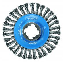 Bosch WBX408 - 4-1/2" Wheel Dia. X-LOCK Arbor Carbon Steel Stringer Bead Knotted Wire Wheel