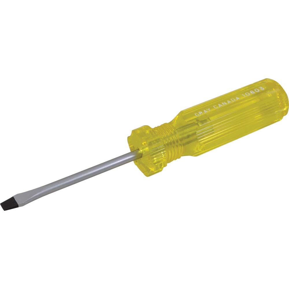 Slotted Cabinet Screwdriver, 3&#34; Blade Length, .028 X 3/16&#34; Tip