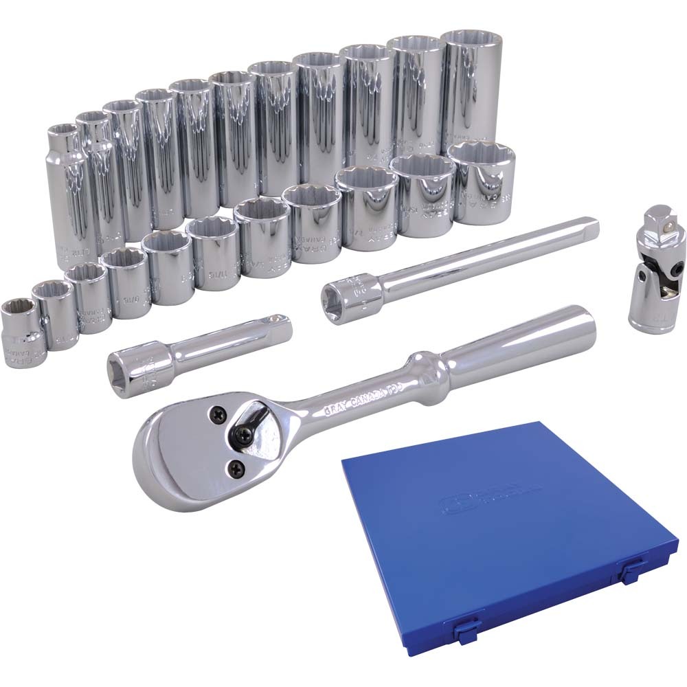 26 PC 3 / 8&#34; DRIVE METRIC SOCKET SET WITH ATTACHMENTS