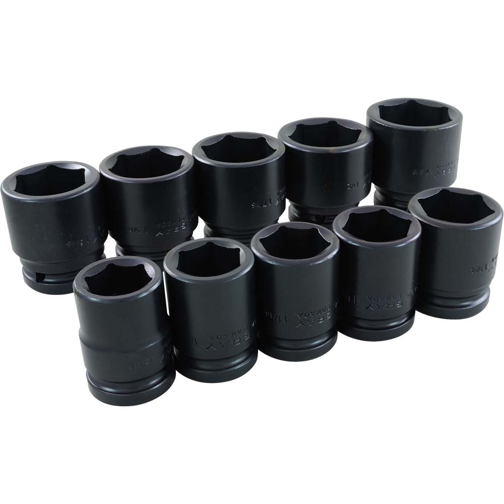 10 Piece 3/4&#34; Drive, 6 Point SAE Standard, Impact Socket Set, 15/16&#34; - 1-5/8&#34;