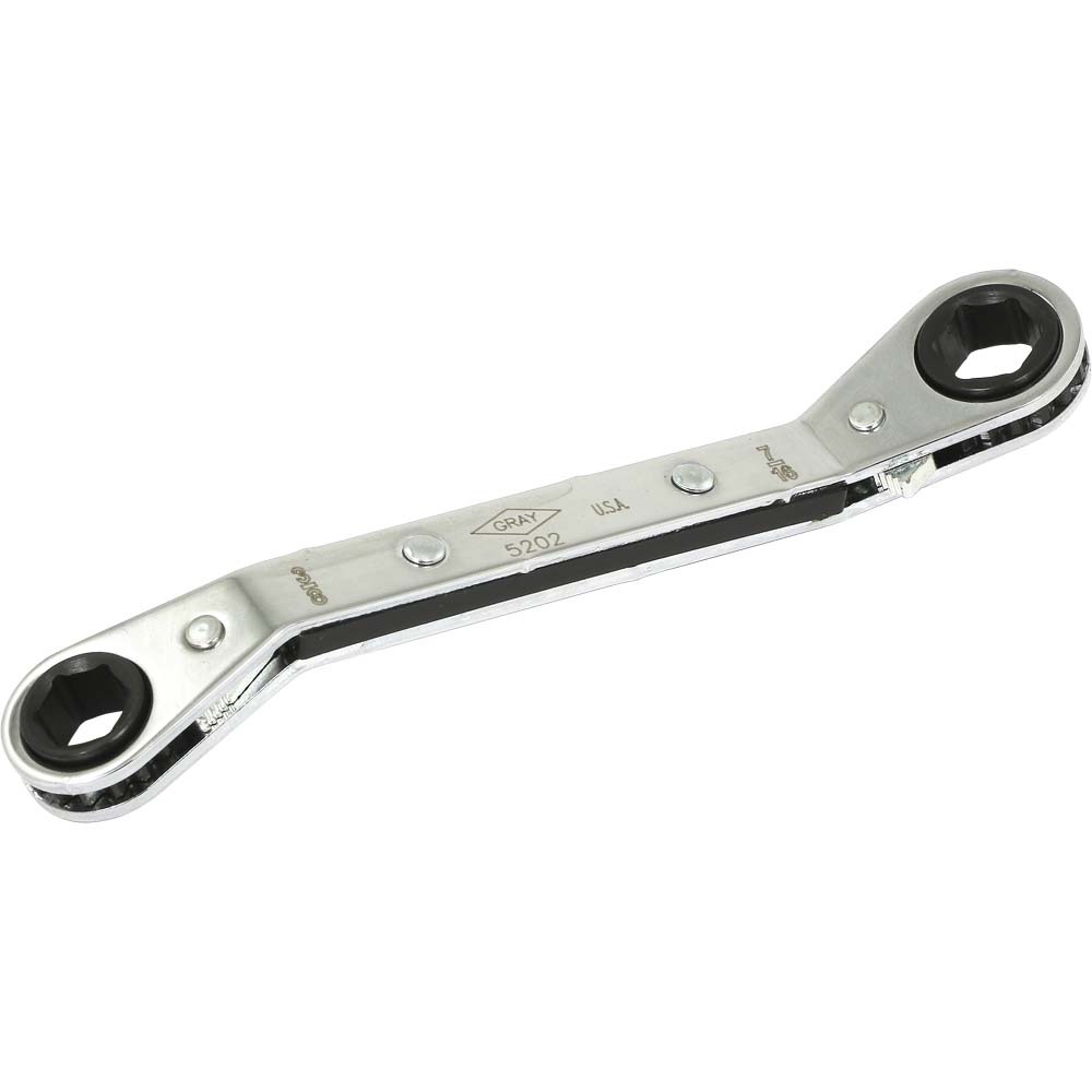 3/8&#34;x 7/16&#34; 6 Point, 25° Offset Ratcheting Box Wrench, Mirror Chrome Finish