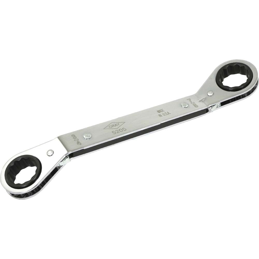 3/4&#34;x 7/8&#34; 12 Point, 25° Offset Ratcheting Box Wrench, Mirror Chrome Finish