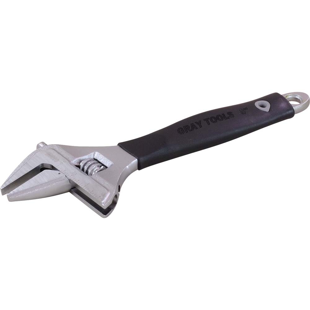 Plumbers Adjustable Wrench, Slim Jaw, 8&#34; Long