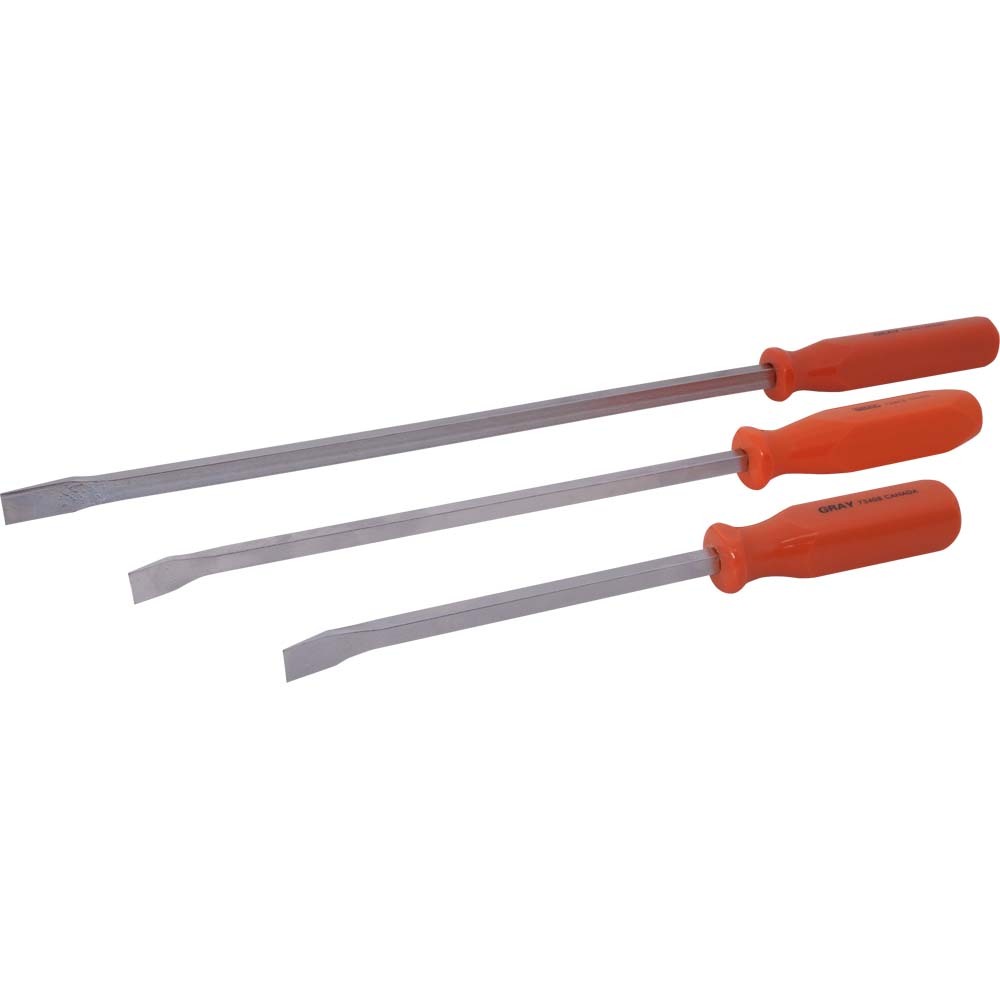 PRY BAR SET SCREWDRIVER HDL 3 PC - NICKEL PLATED