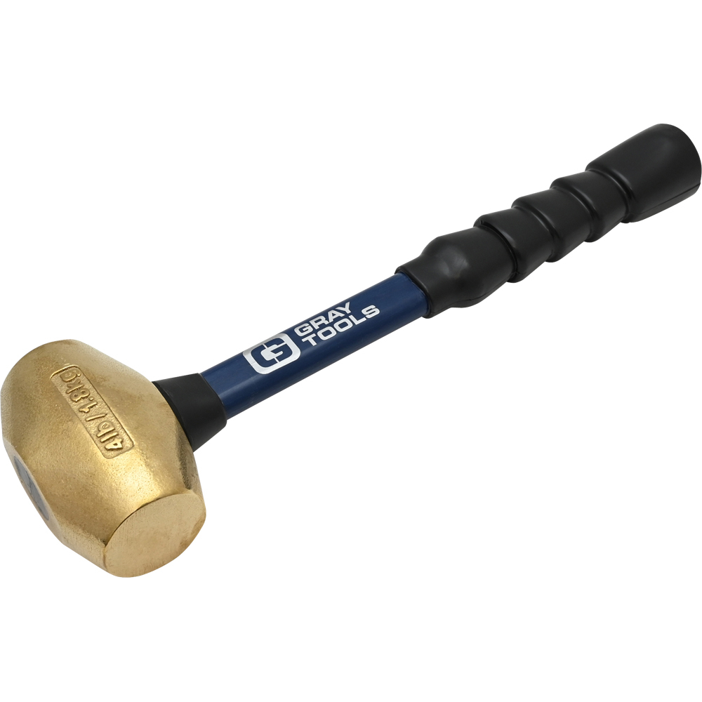 2lb. Brass Hammer, Fiberglass Super Grip Handle