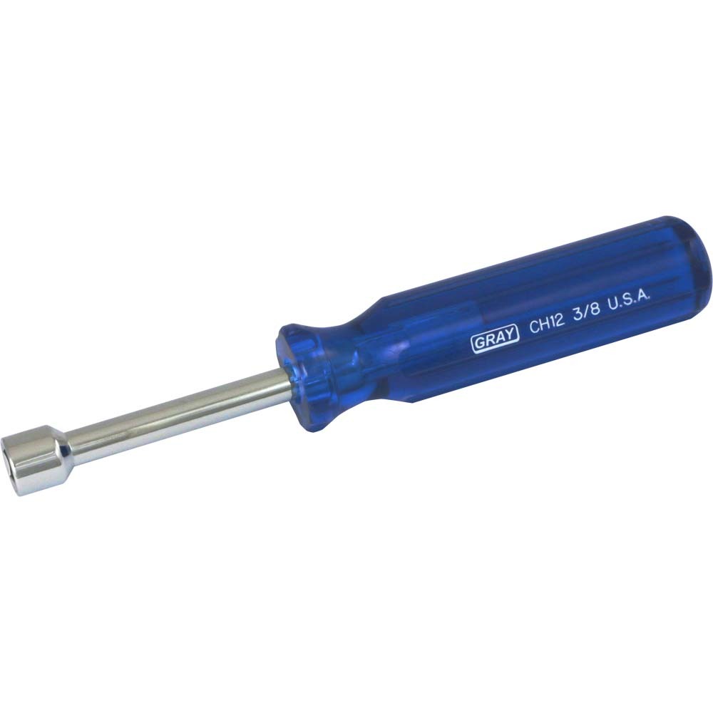 3/8&#34; Nut Driver, 6-5/8&#34; Long, Blue Handle