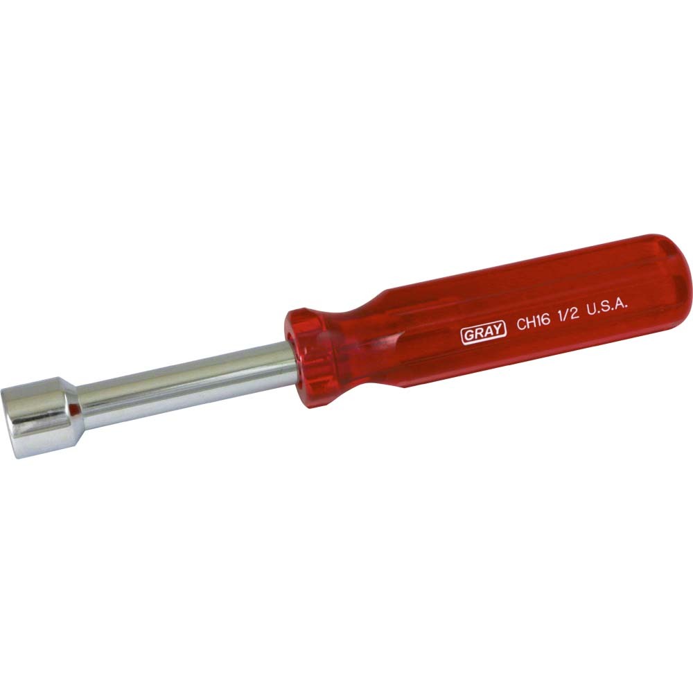 1/2&#34; Nut Driver, 7&#34; Long, Red Handle