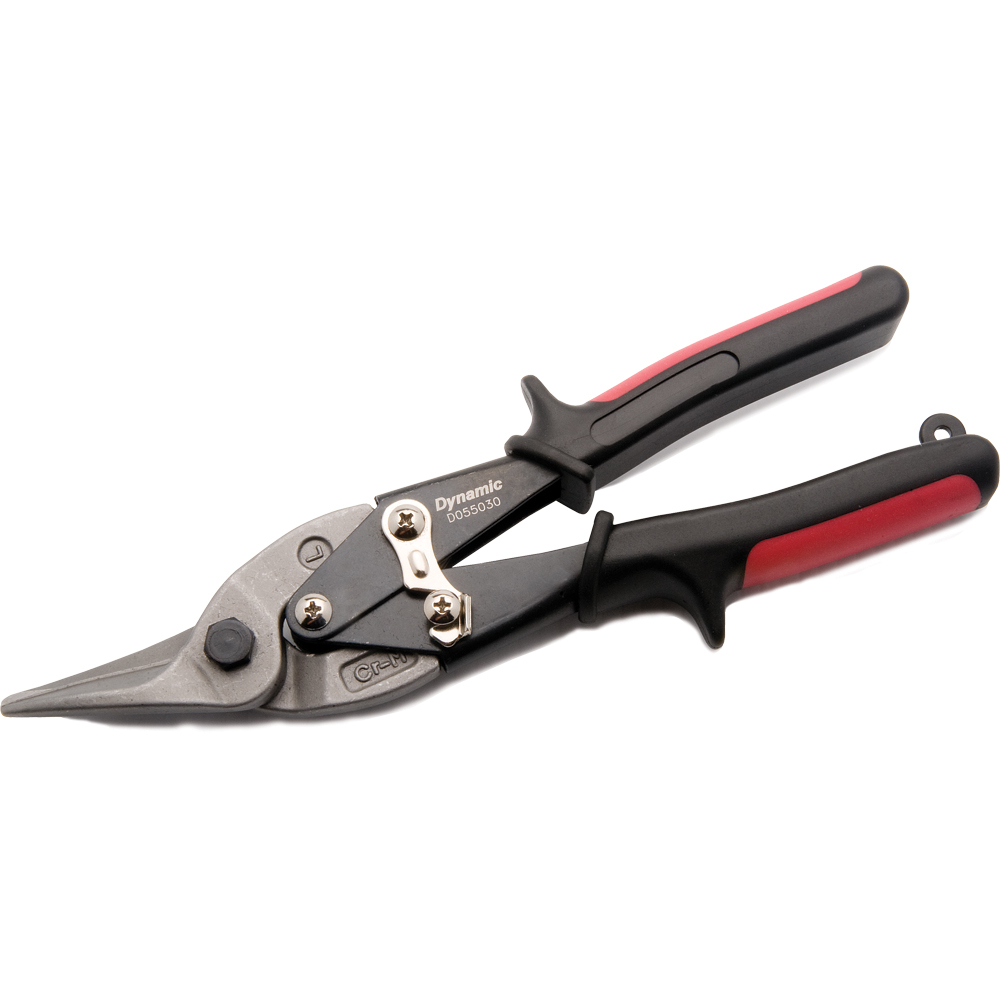 10&#34; Aviation Snips, Cuts Left, Red Handle