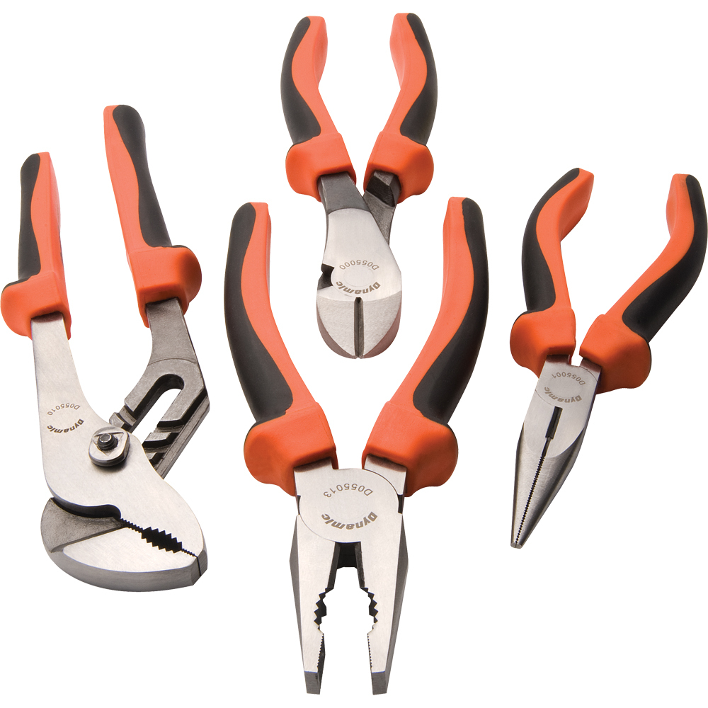 4 Piece Plier Set, Comfort Grip Handles