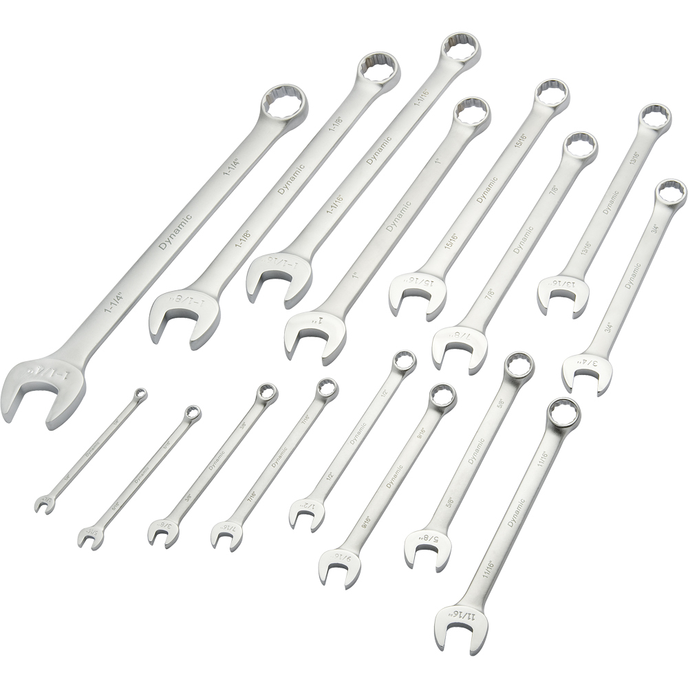 16 Piece SAE Combination Wrench Set, Contractor Series, Satin Finish, 1/4&#34; - 1-1/4&#34;