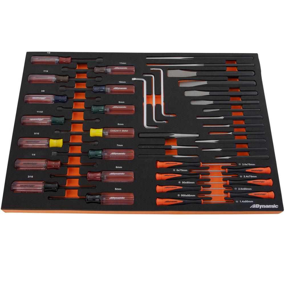 41 Piece Screwdriver, Nut Driver, Punch & Chisel Set With Foam Tool Organizer