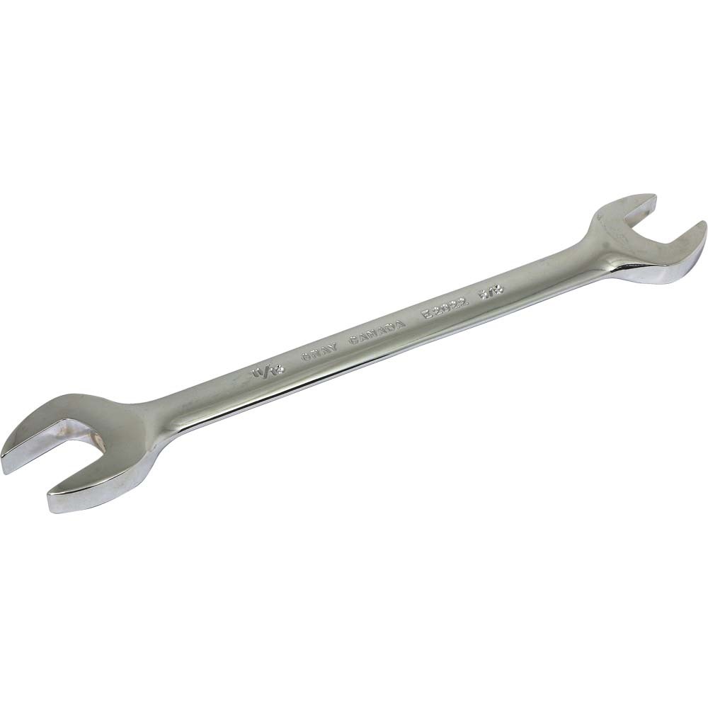 Wrench Open End 5/8&#34; X 11/16&#34;, 15° Head Angle, Mirror Chrome Finish