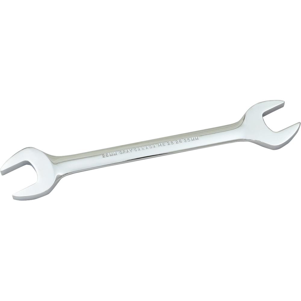 Wrench Open End 25mm X 28mm, 15° Head Angle, Mirror Chrome Finish