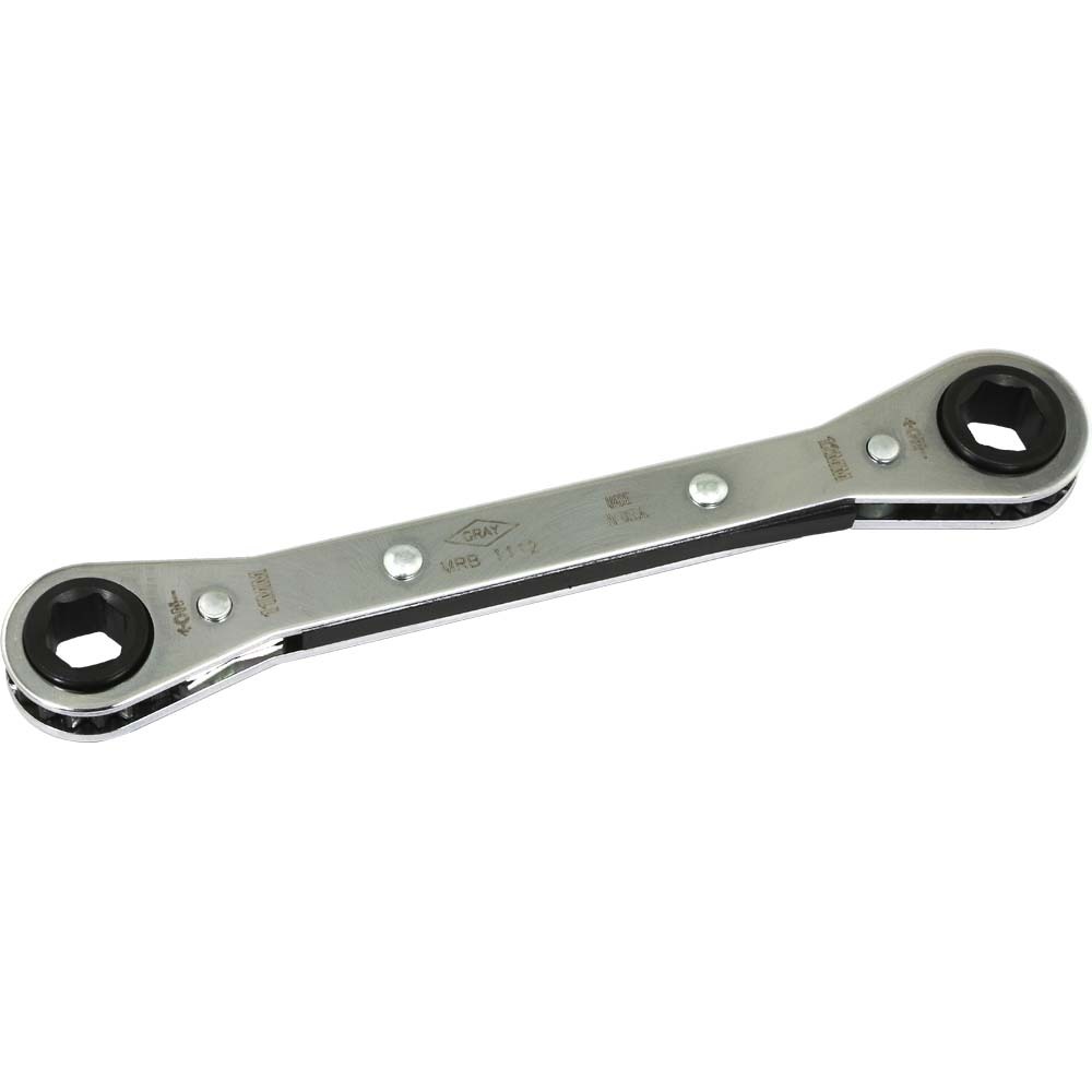 11mm X 12mm 6 Point, Flat Ratcheting Box Wrench, Mirror Chrome Finish