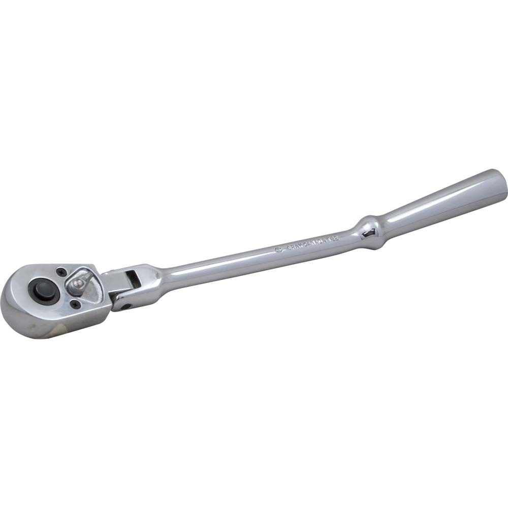 3/8&#34; Drive 45 Tooth Chrome Reversible Ratchet, Flexible Head, With Bent Handle