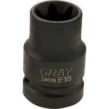 Gray Tools 34018 - 1/2" Drive E18 Female Torx Socket