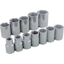 Gray Tools 35012 - 12 Piece 1/2" Drive 6 Point SAE, Standard Chrome Socket Set, 7/16" - 1-1/8"