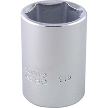 Gray Tools 415 - SOCKET 15 / 16 IN X 1 / 2 IN DR. 6 PT REG CHROME